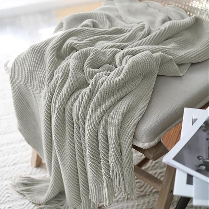 inhand Throw Blanket for Couch Bed, Chunky Chenille Woven Soft Blankets - Image 3