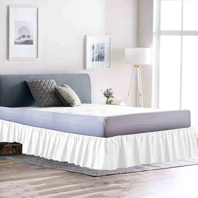 Bed Skirt - Ruffled Bed Skirt 12 Inch Drop Dust Ruffle - Dust Ruffle Bedskirt - Image 2