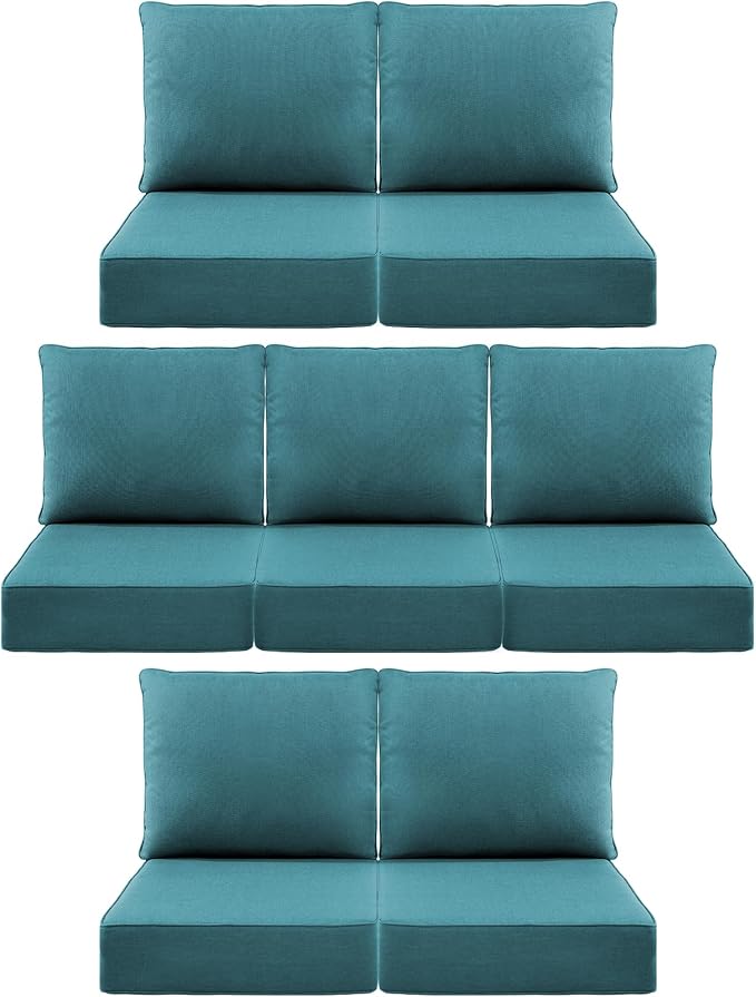 Luxury 6" Outdoor Cushions for Patio Furniture, Fade Resistant Couch Chair by Pugire