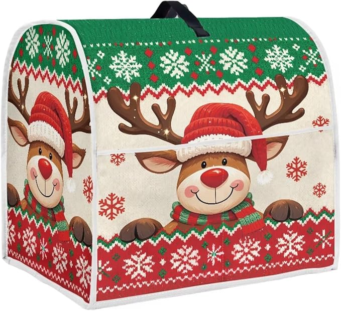 Christmas Stand Mixer Cover 4.5-5 Quart Kitchen Mixer Cover Washable Food by HUISEFOR