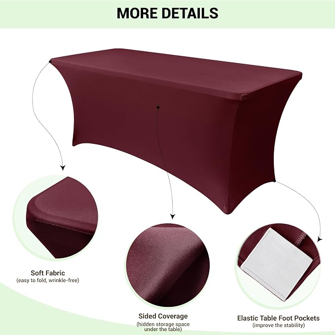 Obstal 6 Pack Stretch Spandex Table Covers - Image 3