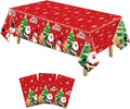 YQUQWN 3 PCS Christmas Tablecloth Plastic Disposable Waterproof Red Table Cover by YQUQWN
