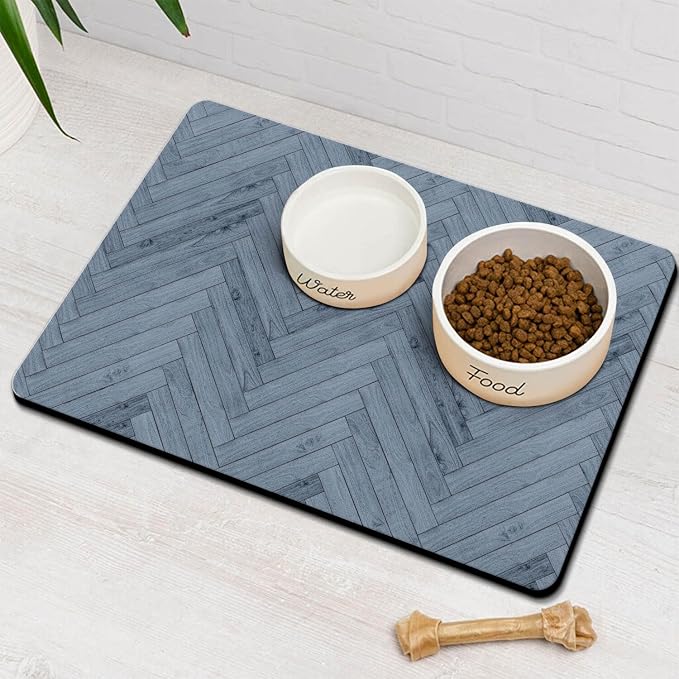 Dog Food Mats for Floors Absorbent, Pet Cat Food Mat by Ayiashiab