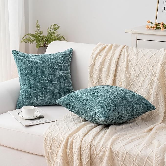 Decorative Throw Pillow Covers 20x20 Inch Set of 2, Soft Solid Farmhouse - Image 6