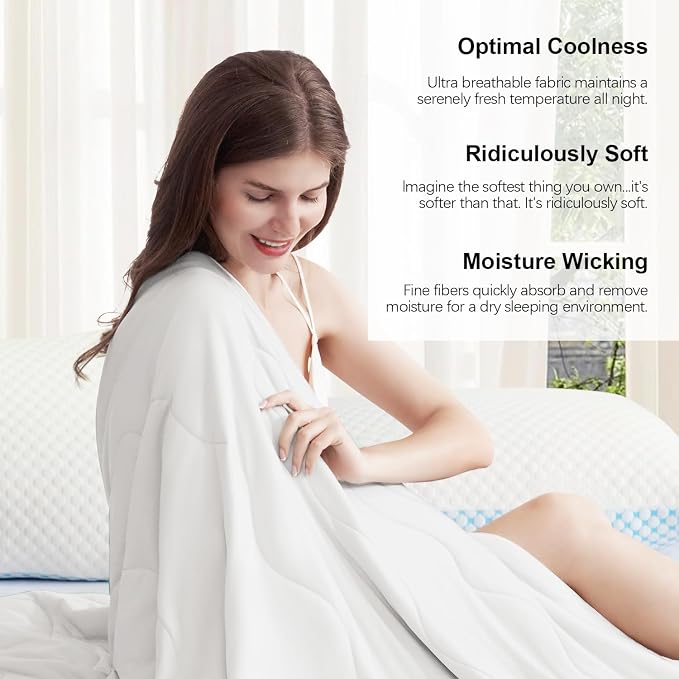 EASELAND Cooling Comforter King, Cold Touch Fabric Absorbs Body Heat, - Image 5