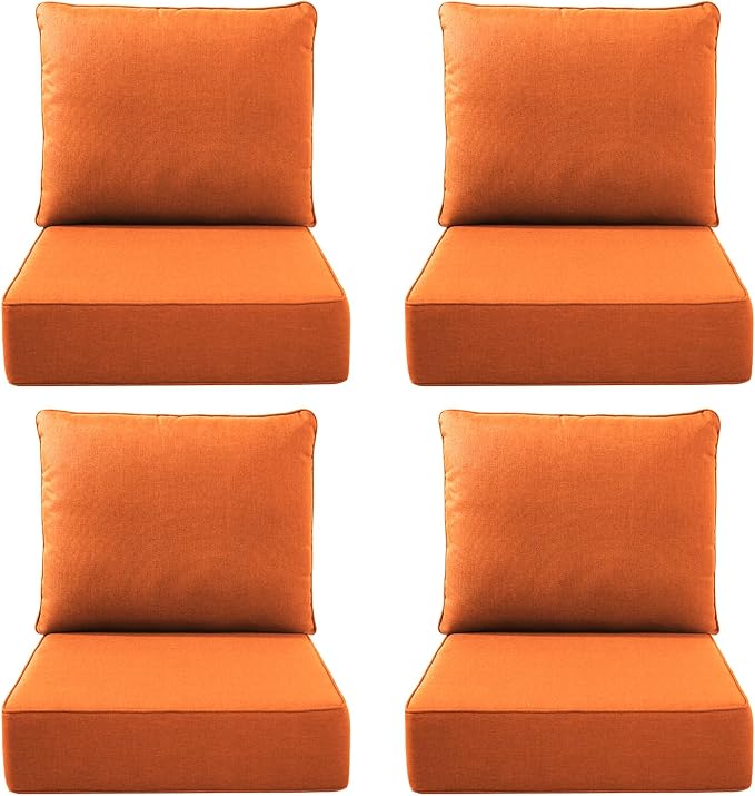 Luxury Outdoor Seat Cushion Set-22 x 24 x 6 Inch Outdoor Chair Cushions by NatureComfyOutdoorFurniture