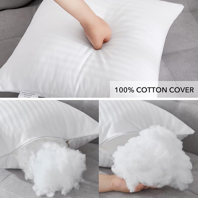 Oubonun 18 x 18 Throw Pillow Inserts, Firm and Fluffy Decorative Square Pillows - Image 6