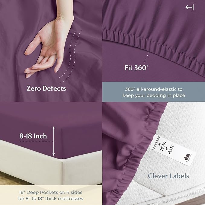 Mayfair Linen 100% Cotton Bed Sheets Queen Sheet Set - Image 4