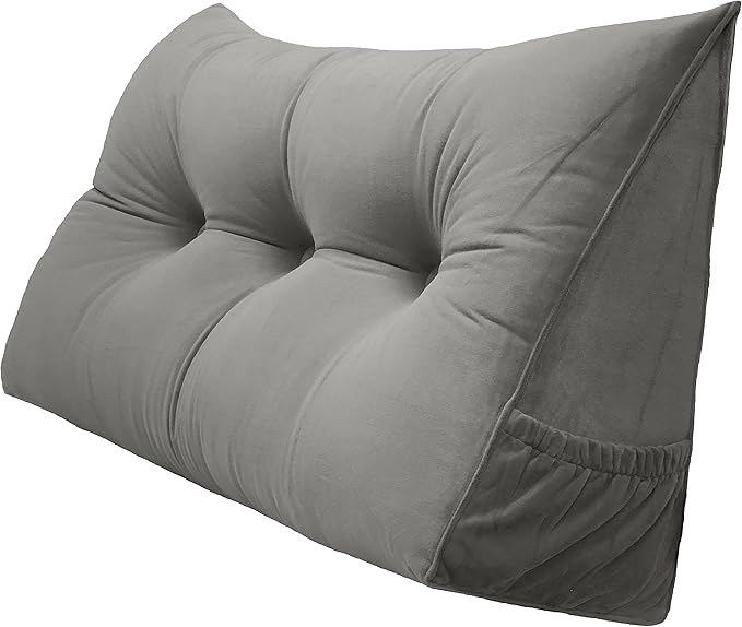 Triangular Reading Bed Rest Pillow Large Bolster Cushion Headboard Backrest by PEACHWELL