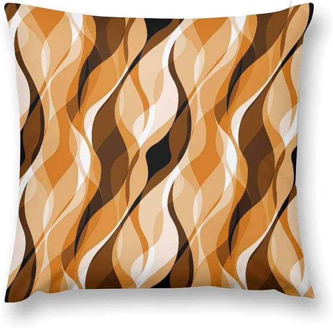 Orange Throw Pillow Covers Modern Abstract Burnt Orange Striped Decorations by MYS+QiQi