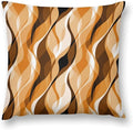 Orange Throw Pillow Covers Modern Abstract Burnt Orange Striped Decorations by MYS+QiQi