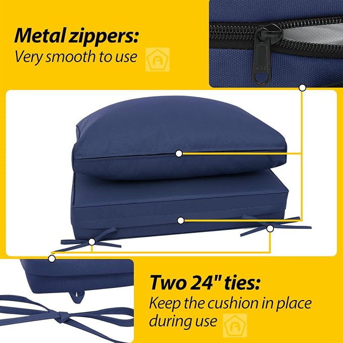 AAAAAcessories Outdoor Deep Seat Cushions, Waterproof, Fade-Resistant Patio - Image 4