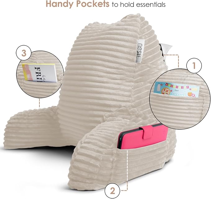 Hearth & Harbor Reading Pillow for Bed Adult – Back Pillow for Sitting in Bed - Image 4