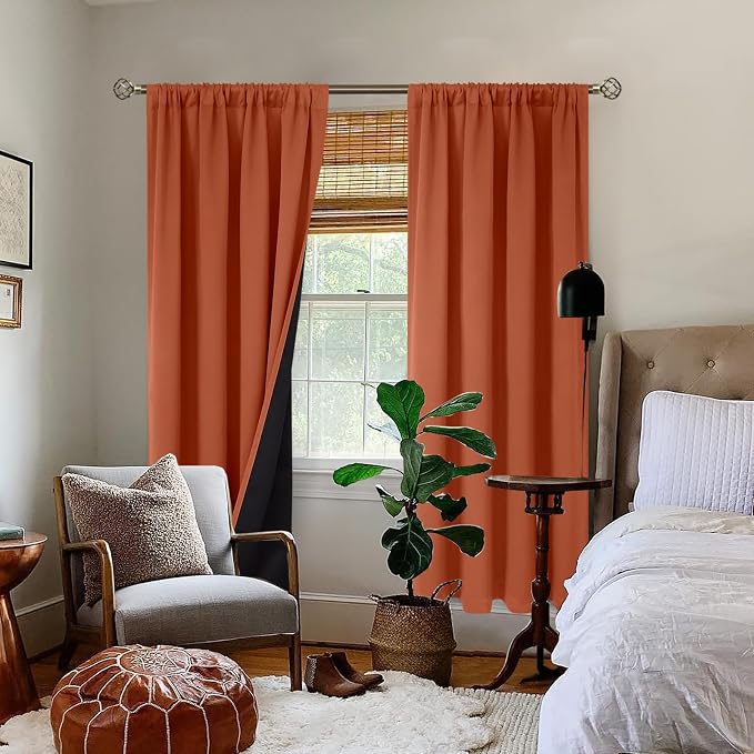 BGment Terracotta 100% Blackout Curtains - Image 2
