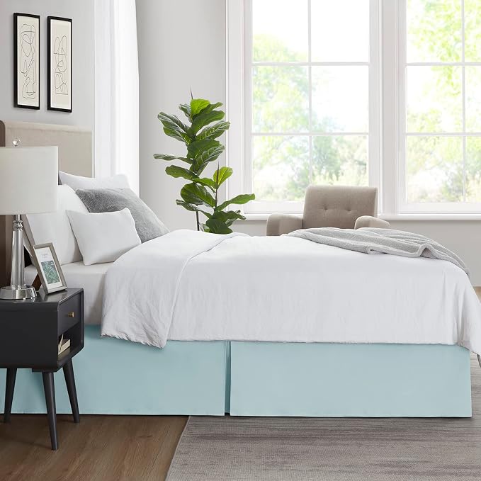 Nestl Light Baby Blue Bed Skirt King Size - Image 7