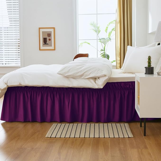MEILA Full Bed Skirt, Wrap Around Ruffle Bed Skit - Image 4