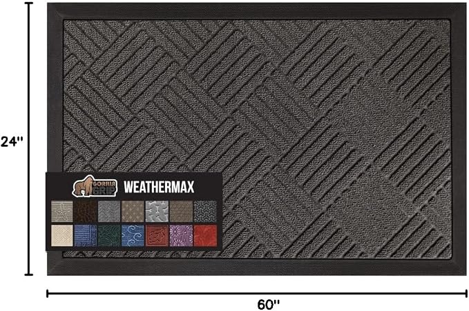 GORILLA GRIP 100% Waterproof All-Season WeatherMax Doormat, US Designed Natural - Image 2