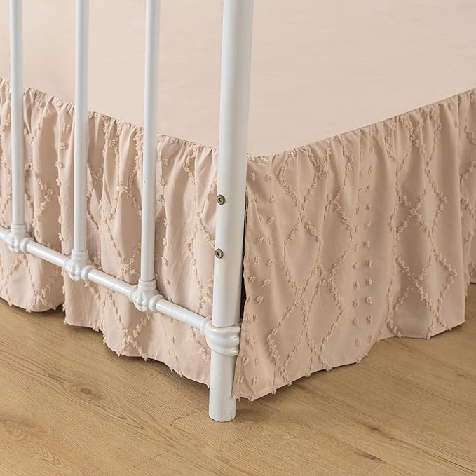 Bed Skirt Queen Size，Ruffled Cream Bed Skirt by TSUTOMI