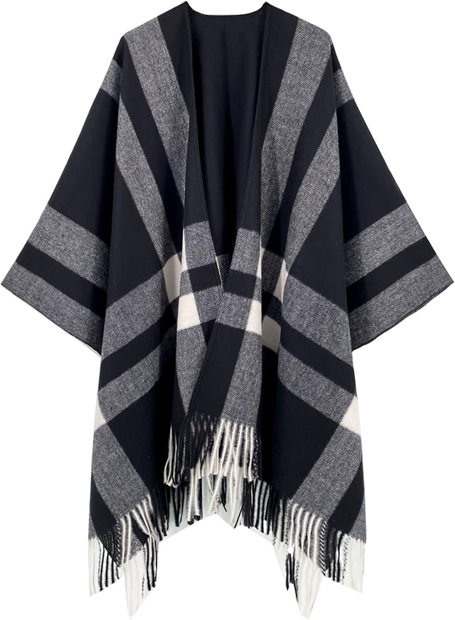 Breezy Lane Women's Shawl Wraps Warm Poncho Ruana Wrap Cardigan - Image 2
