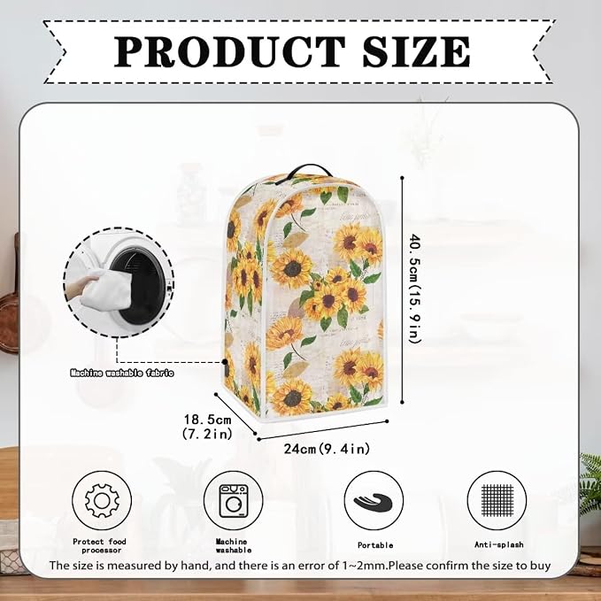 Sunflower Post Design Blender Covers Kitchen Appliance Dustproof Cover - Image 5
