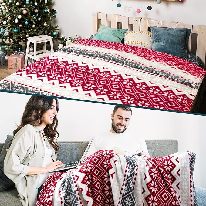 PAVILIA Christmas Throw Blanket | Holiday Christmas Red Fleece Blanket | Soft - Image 9