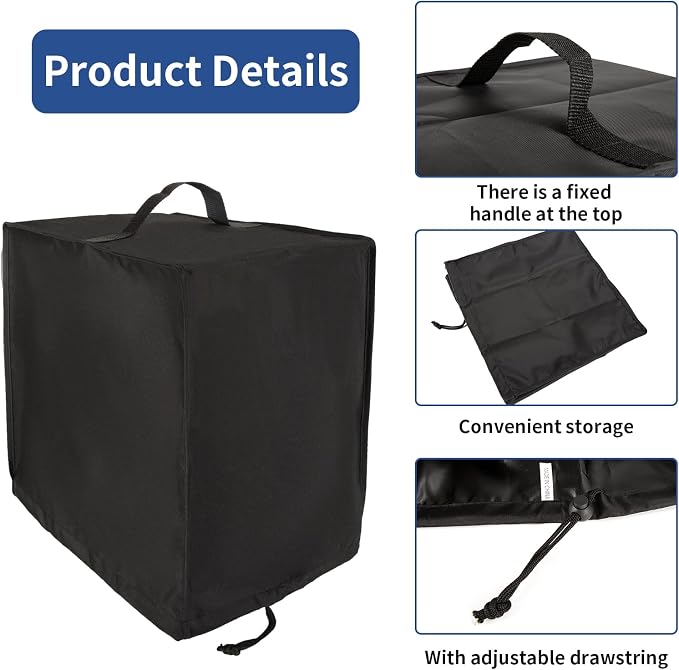 Black Air Fryer Cover for Kitchen Counter, Heavy Duty Heat-Resistant Dust Cover - Image 4