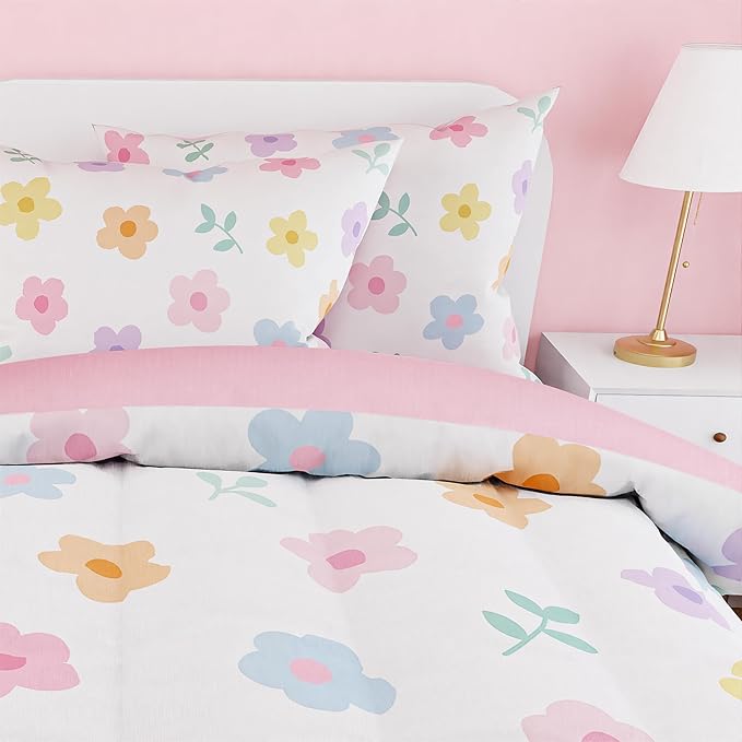 SANDJEST Floral Comforter Set Full Size 98x86in - Image 4