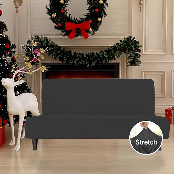 Easy-Going Stretch Futon Slipcover Armless Futon Bed Cover Furniture Protector - Image 2