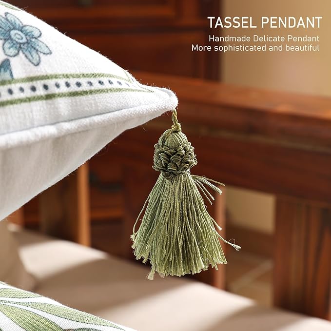 ISAENNE Design Fresh Linen Square Throw Pillow Covers 18"x18" Pack of 2 - Image 4