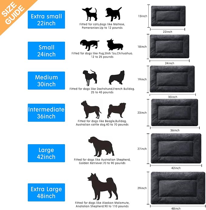 Dog Beds Crate Pad for Medium/Large Dogs Fit Dog Crates, Washable & Anti-Slip - Image 2
