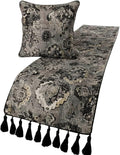 The HomeCentric Designer Black & Grey King 90 x 18 inch Bed Runner by TheHomeCentric
