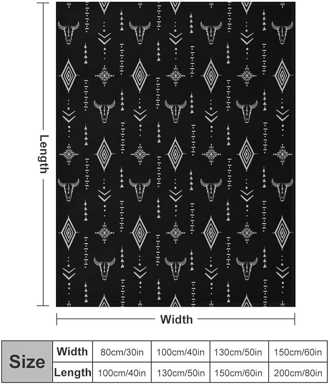 Southwest Blanket, Soft Native Tribal Vintage Abstract Ethnic Pattern Blanket - Image 2