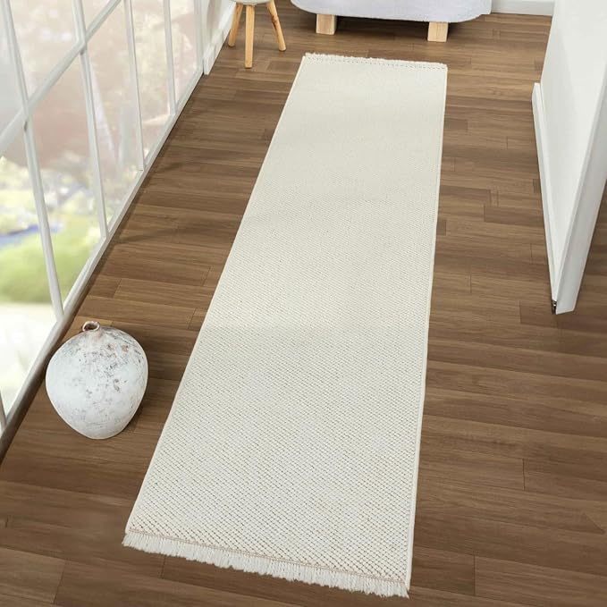 LUXE WEAVERS Stella Collection 246 Cream 2x8 Modern Abstract Area Rug by LuxeWeavers