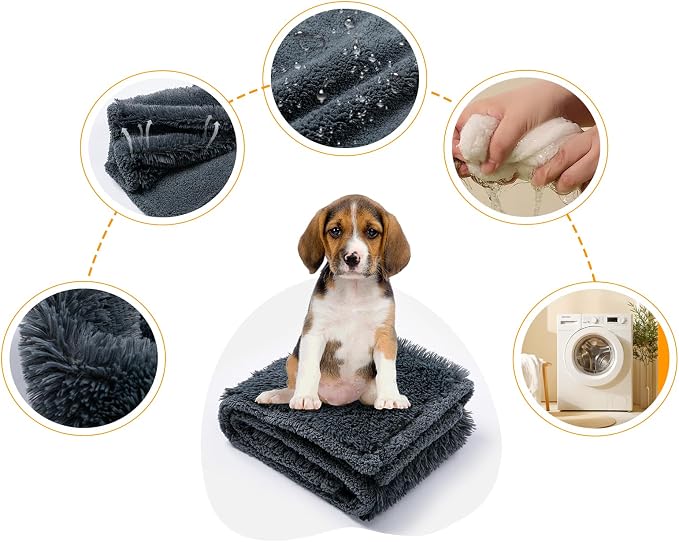 Waterproof Gray Pet Blanket for Dogs Fluffy Long Faux Fur Pets Throw Blankets - Image 6