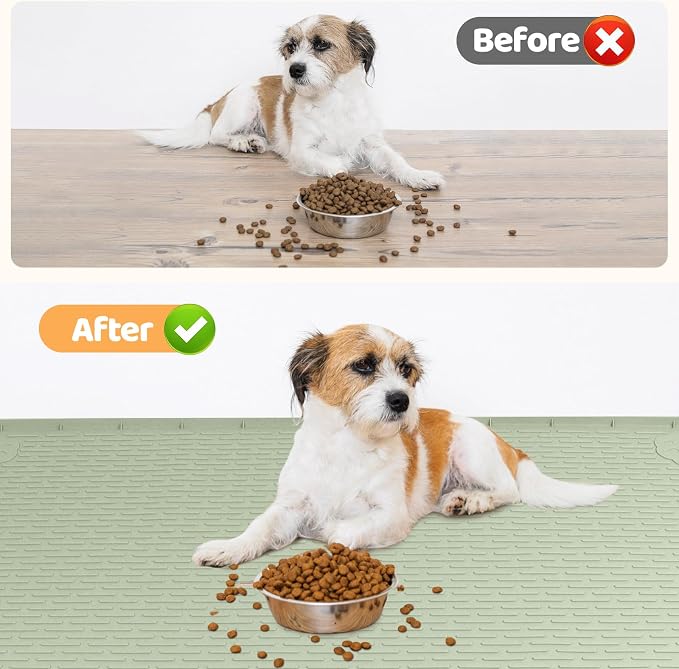Dog Food Mat, Extra Large 50" x 35" Silicone Pet Feeding Mat - Image 4