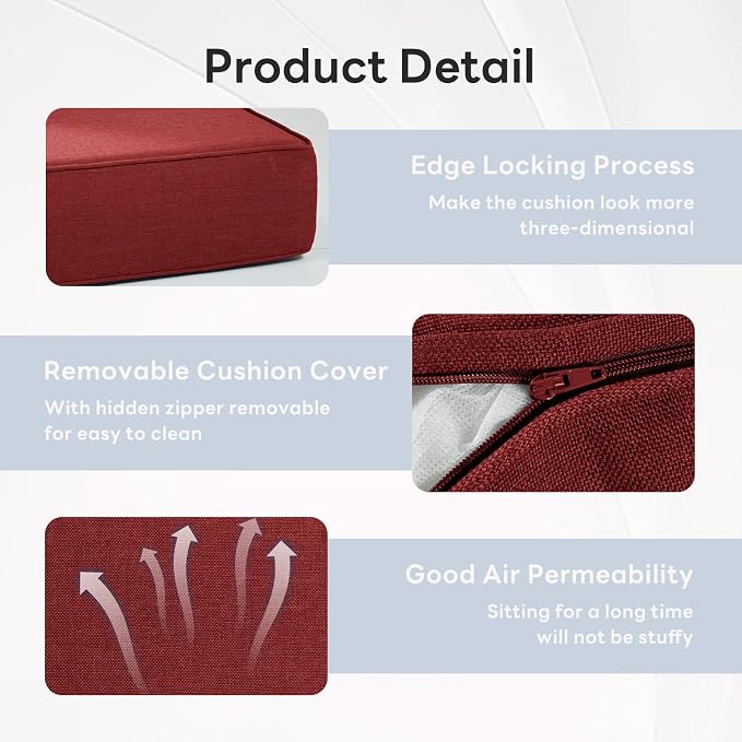 6" Thicker Outdoor Chair Cushion 9 Sets - Image 6