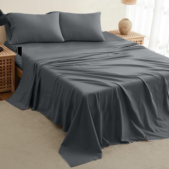 DREAMCARE Queen Sheet Set – 4 pcs Cooling Sheets – up to 21” Extra Deep Pocket - Image 10