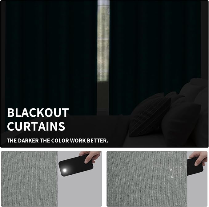 Easy-Going Linen Look Blackout Curtain Grommet Window Curtain Drapes - Image 4