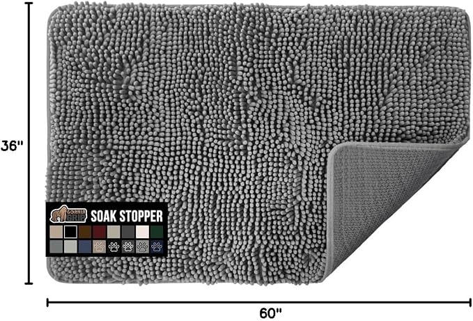 GORILLA GRIP SOAKSTOPPER Dog Door Mat, 60x36 Machine Washable Rug Absorbent - Image 2