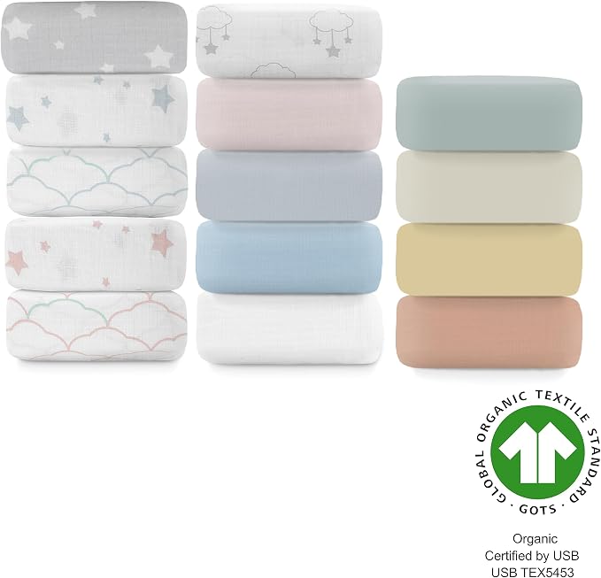 Newton Baby Fitted Mini Crib Sheets | Organic Muslin Cotton, Breathable & Soft - Image 4