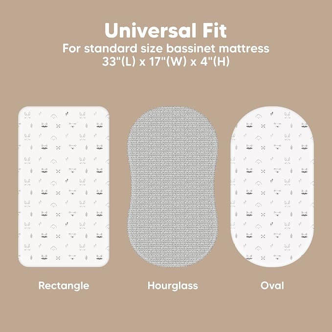2-Pack Baby Bassinet Sheets Girl, Boy - Image 3