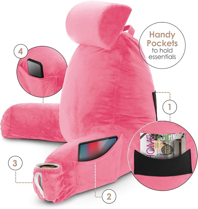 Nestl Reading Pillow with Shredded Memory Foam Includes 2 Neck and Lumber - Image 4