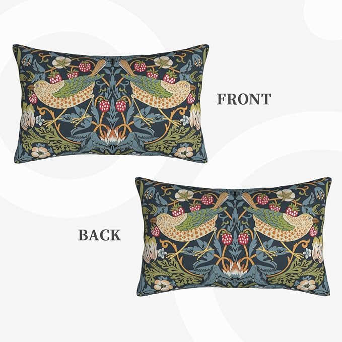 William Morris Vintage Floral Bird Strawberry Thief 20x12 inches Pillow Cover - Image 6