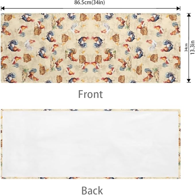 ZFRXIGN Vintage Chicken Microwave Oven Cover Dustproof Top Cover Linen Toaster - Image 3