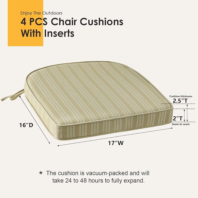 Outdoor Round Corner Seat Cushion, Non Slip Seat Cushion Pads - Image 5