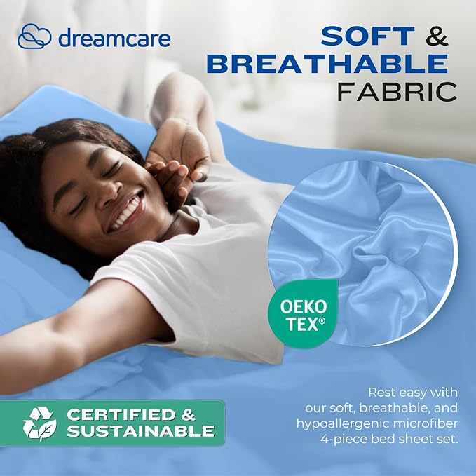 DREAMCARE California King Sheet Sets – 4 pcs Cooling Sheets – up to 21” Deep - Image 6