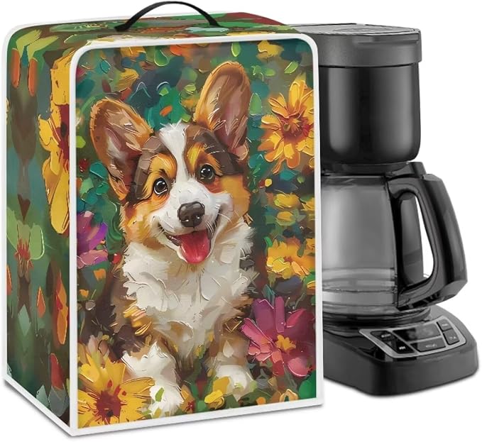 Mumeson Cartoon Corgi Coffee Maker Cover Mixers Small Kitchen Machine Cover by Mumeson