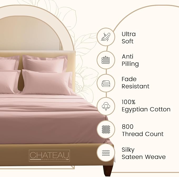 100% Cotton Bed Sheets Queen Size Bed Set, 800 TC 15" Deep Pocket Queen Sheet - Image 2