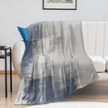 Abstract Gradient Blanket, Modern Fashion Art Blue Grey Painting Strokes by Unknown