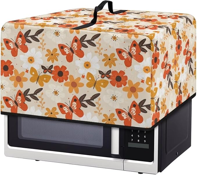 Microwave Oven Universal Dust Cover, Butterfly Waterproof Polyester Fabric Dust by Unknown